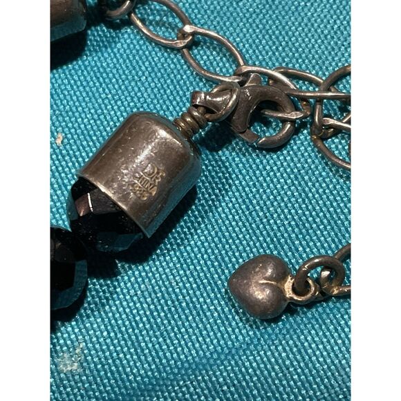 Jay King Signed Sterling Silver and Faceted Black Agate Necklace - Picture 3 of 4
